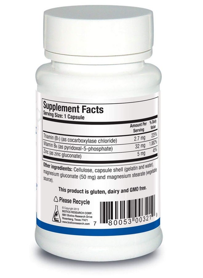 BIOTICS Research B6 B1 Plus Zinc Supplies Active Forms Of B Vitamins. 5Mg Of Highly Bioavailable Form Of Zinc. Aids In Activity Of Over 300 Different Zinc Dependent Enzymes 90 Caps  - Image 2