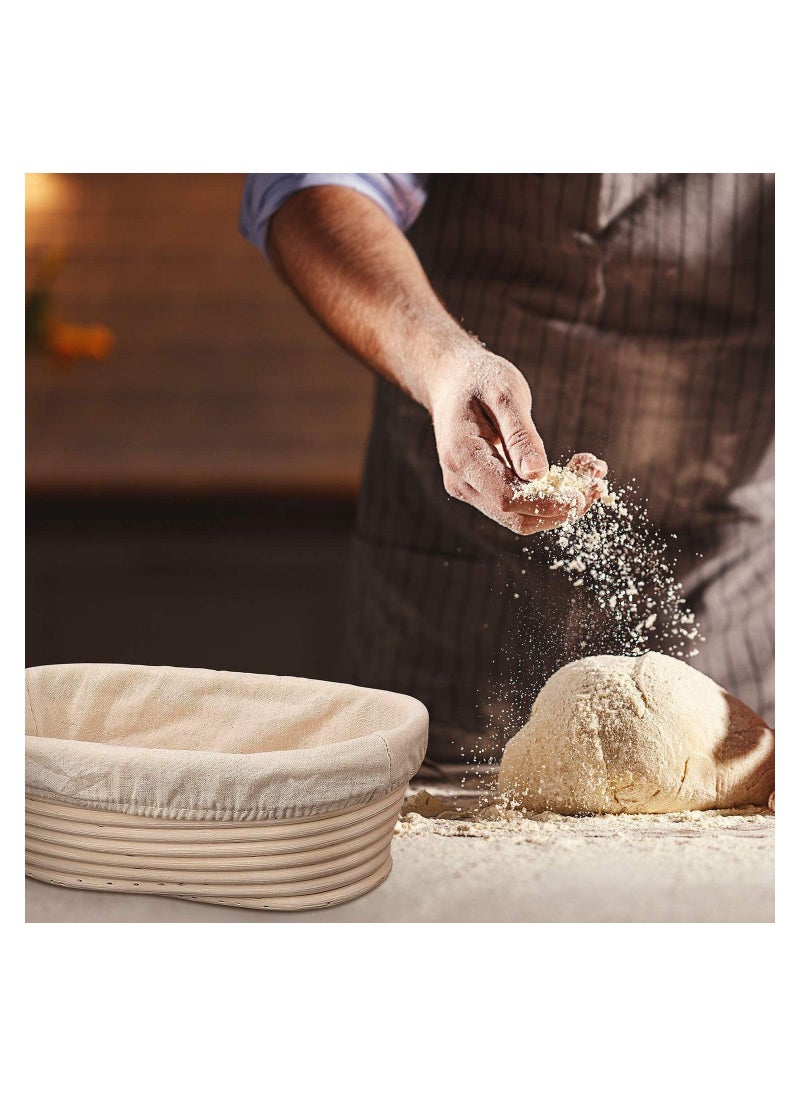 SYOSI - 6 Pieces 10 Inch Oval Shape Bread Proofing Basket Cover Natural Rattan Baking Dough Sourdough Proofing Basket Cloth Liner - Image 1