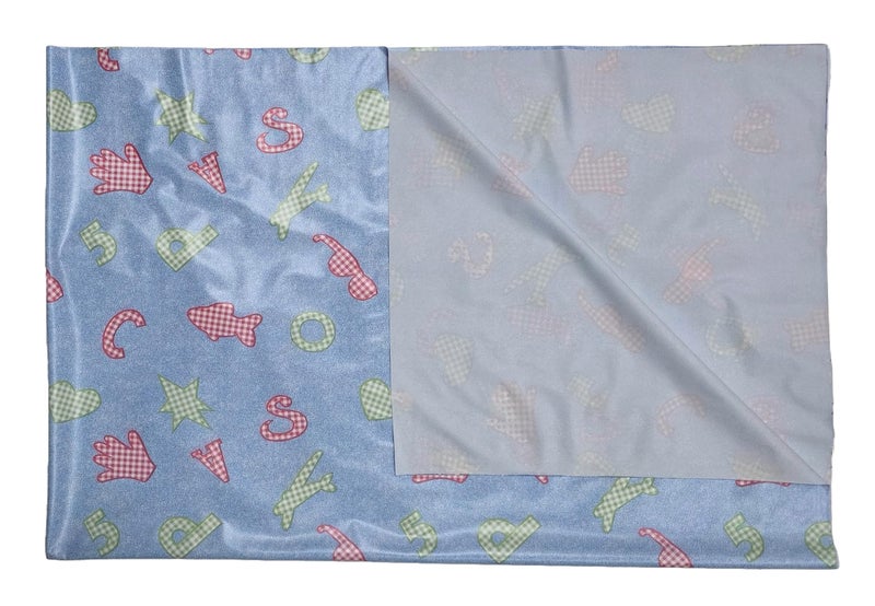 Ecosoft Baby Plastic Sheet | Baby Bed Protector | 0-18 Months | 90 x 135 cm (Blue ABCD) - Image 3