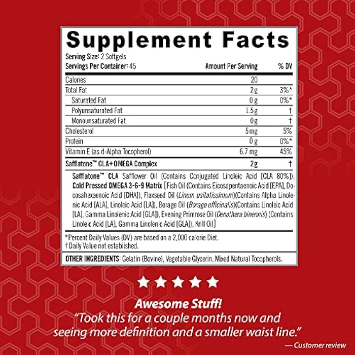 iSatori Ultra CLA Omega 3 6 9, Natural Weight Loss Fat Burner, Muscle Toner with Conjugated Linoleic Acid, Omega 3 Fish Oil & Safflower, Stimulant-Free, 90 Softgels - Image 2