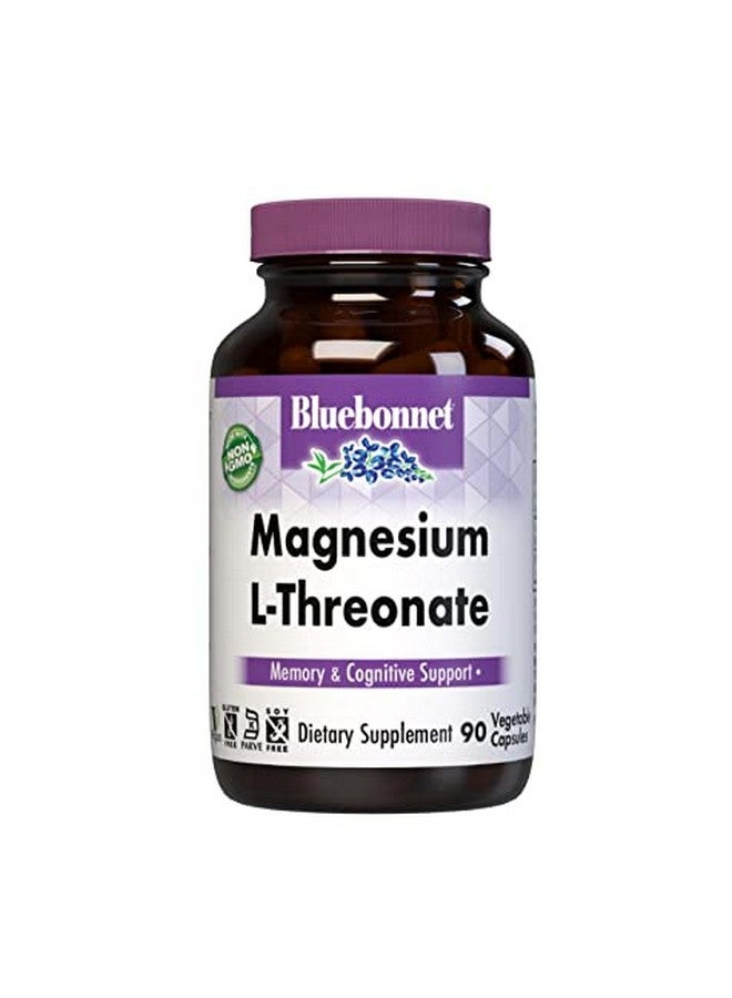 Bluebonnet Nutrition Magnesium Lthreonate For Cognitive Function And Mood Soyfree Glutenfree Nongmo Dairyfree Kosher Vegan 90 Vegetable Capsules 30 Servings - Image 1