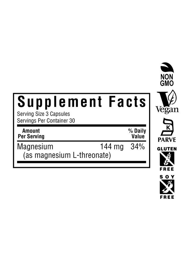 Bluebonnet Nutrition Magnesium Lthreonate For Cognitive Function And Mood Soyfree Glutenfree Nongmo Dairyfree Kosher Vegan 90 Vegetable Capsules 30 Servings - Image 4