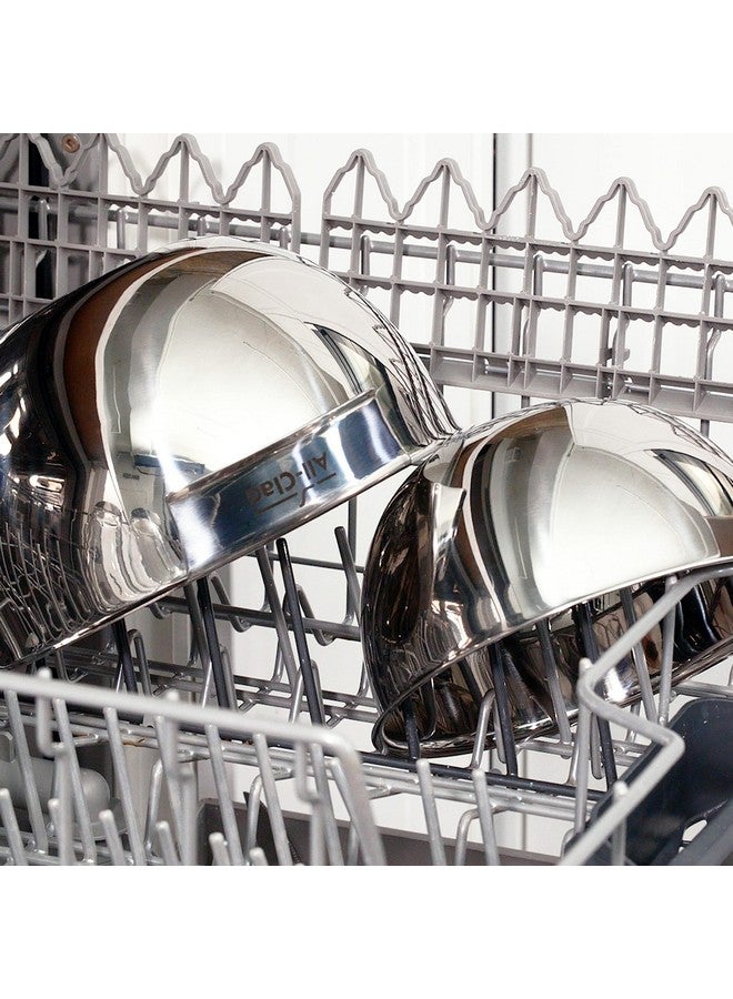 اول-كلاد مجموعة أوعية خلط من الفولاذ المقاوم للصدأ من All-Clad Kitchen Accessories بسعة 1.5 و3 و5 كوارت، أوعية خلط معدنية فضية  - Image 5