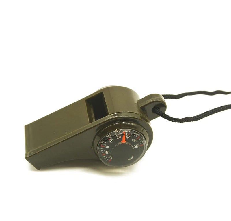 Linist 3 in 1 Outdoor Camping Hiking Emergency Survival Gear Whistle with Compass Thermometer Sporting Goods Whistle - Image 4