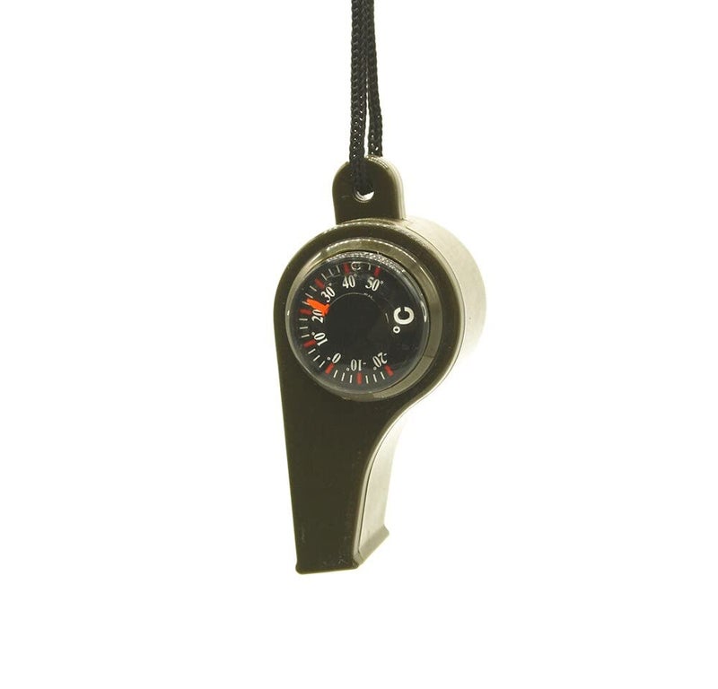 Linist 3 in 1 Outdoor Camping Hiking Emergency Survival Gear Whistle with Compass Thermometer Sporting Goods Whistle - Image 2