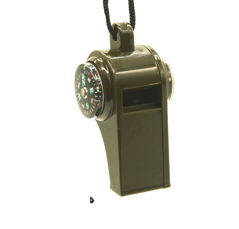 Linist 3 in 1 Outdoor Camping Hiking Emergency Survival Gear Whistle with Compass Thermometer Sporting Goods Whistle - Image 1