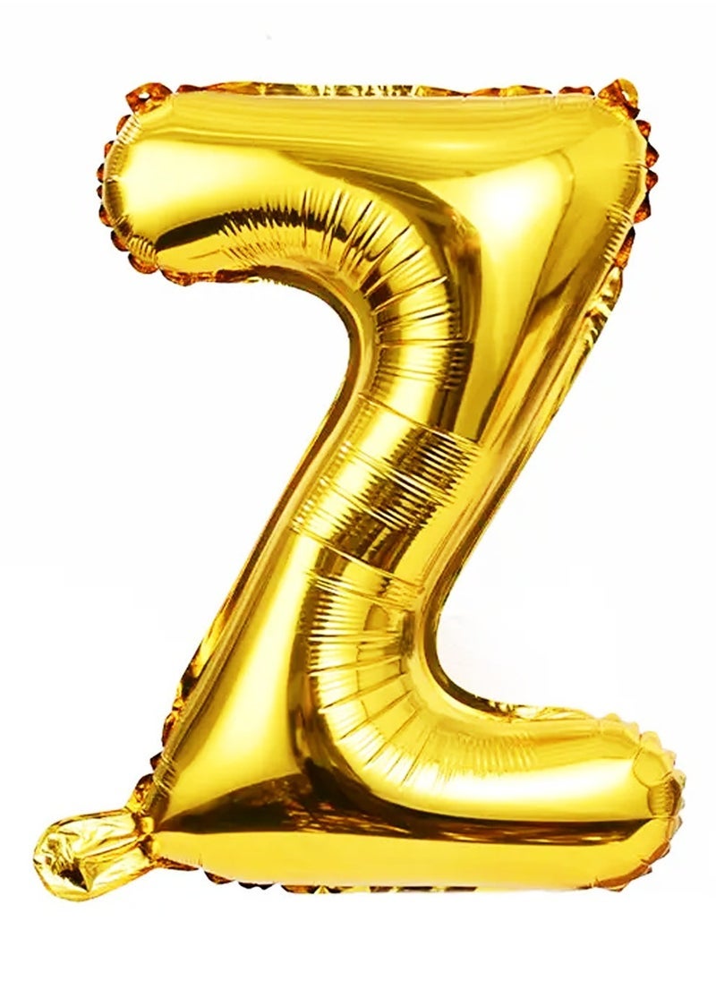 بارتي فن احباط بالون حرف Z اللون الذهبي مثالي للحفلات وأعياد الميلاد وجميع المناسبات - Image 1