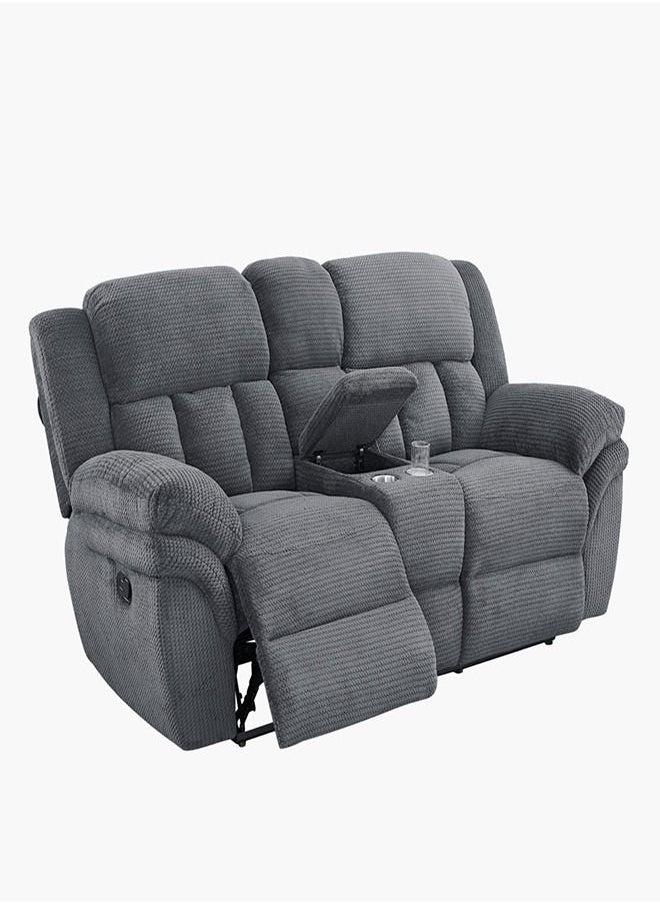 Stanford 2-Seater Fabric Recliner With Console And 2 Cup Holders 98x99x205 cm