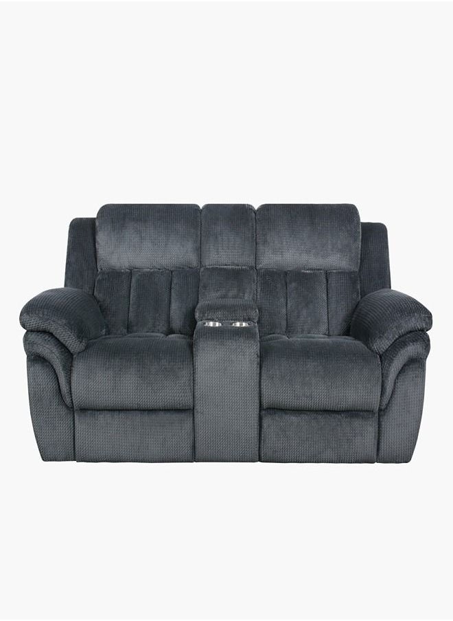 Stanford 2-Seater Fabric Recliner With Console And 2 Cup Holders 98x99x205 cm