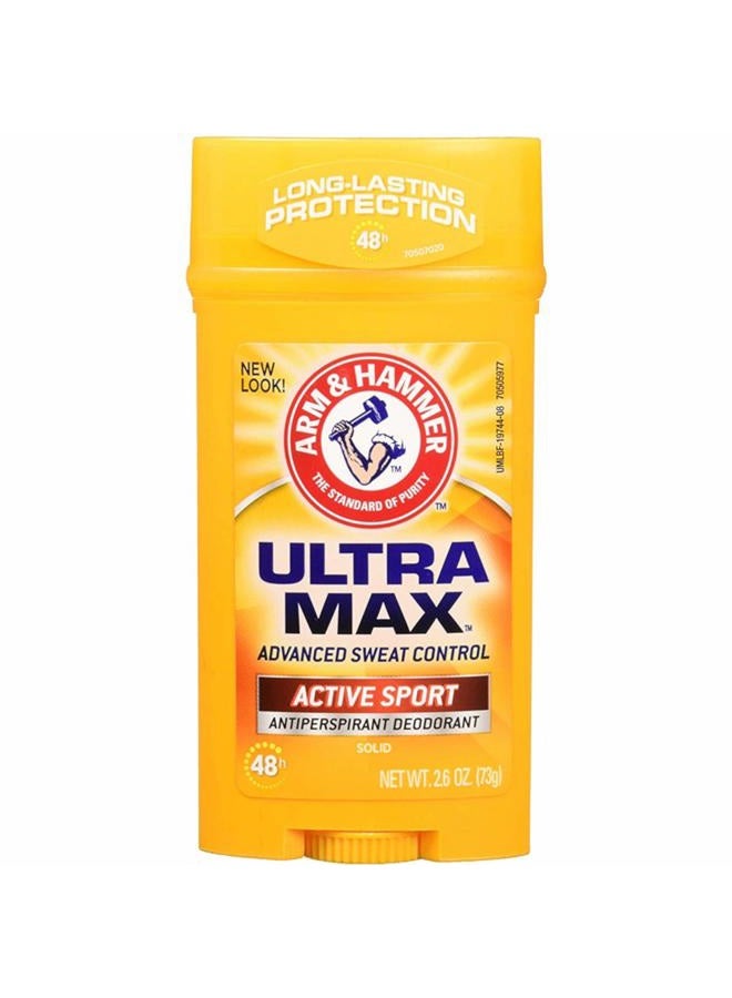 ARM & Hammer Ultramax Solid Antiperspirant Deodorant Active Sport 2.6 Oz (Pack of 4) - Image 1