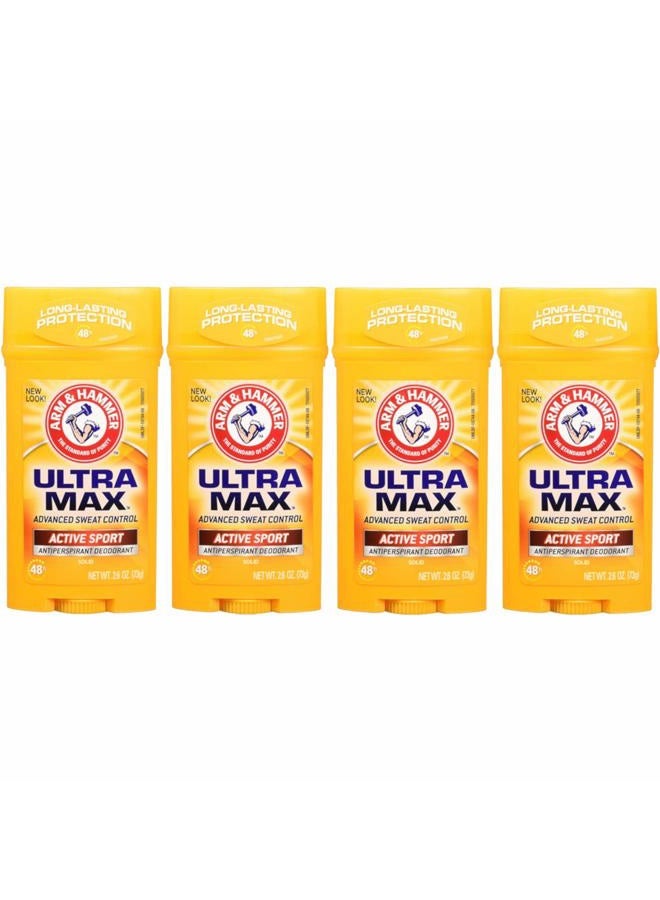 ARM & Hammer Ultramax Solid Antiperspirant Deodorant Active Sport 2.6 Oz (Pack of 4) - Image 2