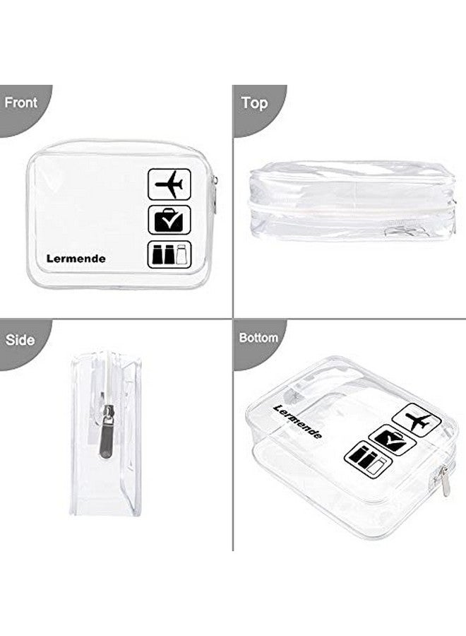 Lermende 3pcs Lermende TSA Approved Toiletry Bag with Zipper Travel Luggage Pouch Carry On Clear Airport Airline Compliant Bag Travel Cosmetic Makeup Bags - Clear - Image 5
