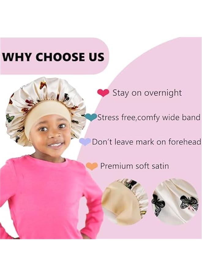 بيوينتي 3 قطع بونيه للاطفال، بونيه حريري للنوم للاطفال، بونيه اطفال للبنات، بونيه ساتان للاطفال الصغار للنوم - Image 5