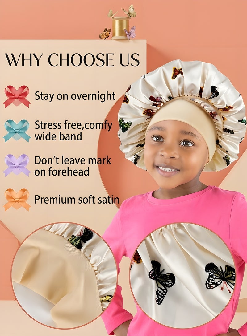 بيوينتي 3 قطع بونيه للاطفال، بونيه حريري للنوم للاطفال، بونيه اطفال للبنات، بونيه ساتان للاطفال الصغار للنوم - Image 4