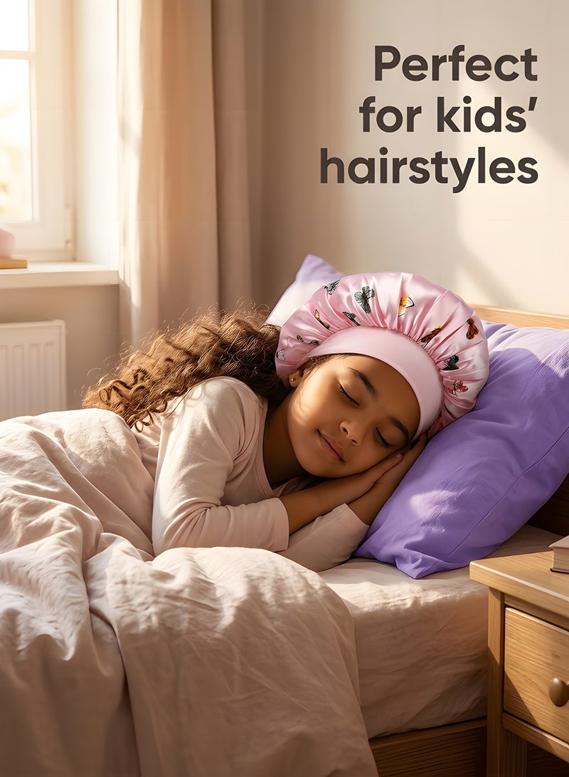 بيوينتي 3 قطع بونيه للاطفال، بونيه حريري للنوم للاطفال، بونيه اطفال للبنات، بونيه ساتان للاطفال الصغار للنوم - Image 5