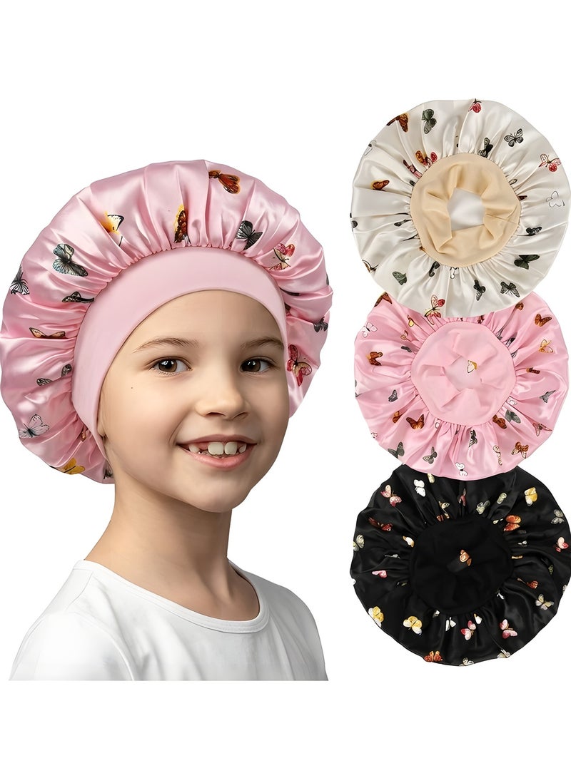 بيوينتي 3 قطع بونيه للاطفال، بونيه حريري للنوم للاطفال، بونيه اطفال للبنات، بونيه ساتان للاطفال الصغار للنوم - Image 1