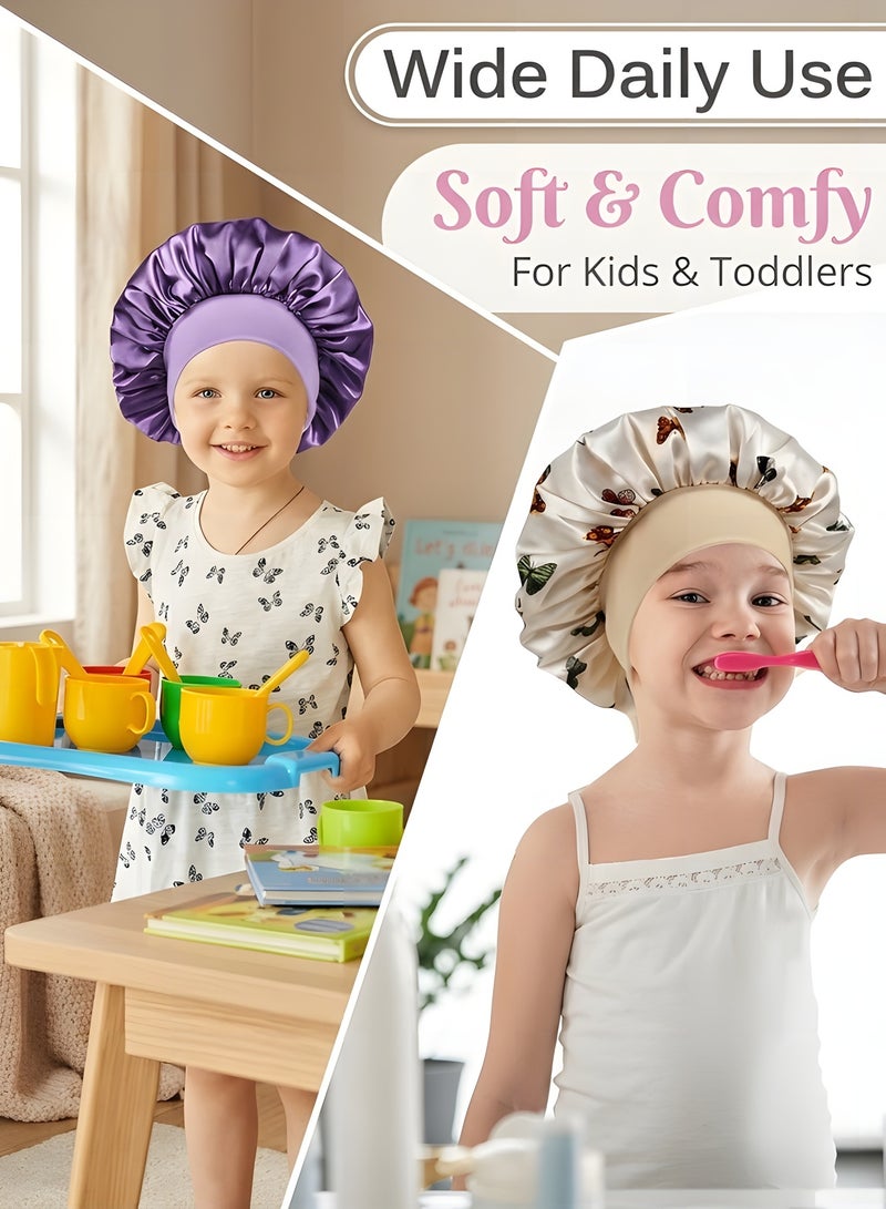 بيوينتي 3 قطع بونيه للاطفال، بونيه حريري للنوم للاطفال، بونيه اطفال للبنات، بونيه ساتان للاطفال الصغار للنوم - Image 3