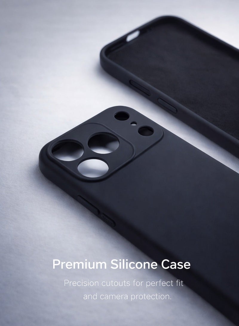 ايه كيه تي ستار جراب حماية من السيليكون السائل لهاتف iPhone 17 Pro Max – غطاء خلفي فاخر من مادة TPU ناعمة الملمس وممتص للصدمات - Image 4