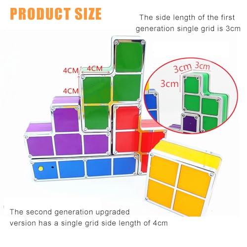 Furqery Night Light New Upgrades DIY Stackable LED 3D Puzzles Night Lamp Lights 7 Colors Night Lights Interlocking Induction Nightlights Novelty Tangram Lights Birthday Gifts for Teen - Image 3