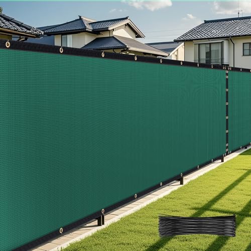 TOPNEW 6' x 50' Fence Privacy Screen,Privacy Fence Shade Covers - 90% Blockage Heavy Duty Fence Panels for Garden Backyard Outdoor Home Decoration (Green) - Image 1