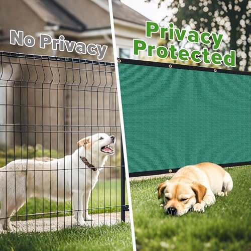 TOPNEW 6' x 50' Fence Privacy Screen,Privacy Fence Shade Covers - 90% Blockage Heavy Duty Fence Panels for Garden Backyard Outdoor Home Decoration (Green) - Image 3