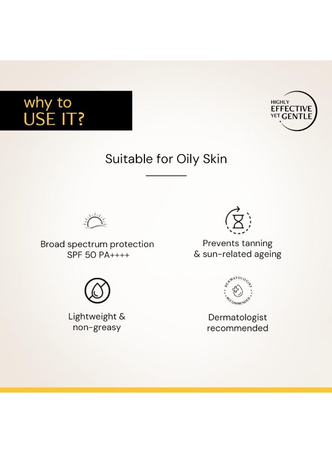 Deconstruct Gel Sunscreen for Oily skin SPF 50 PA++++ |100% Photostable Sunscreen |4 New Gen UV Filters |In-Vivo |Lightweight, Airy, Non-greasy |For oily, combination, normal skin |For Men & Women 50g - Image 2