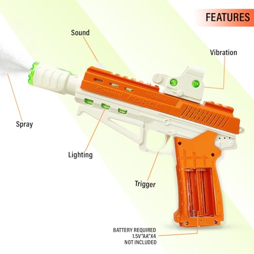 NHR Musical Toy Gun for Kids and Children with Flashing Lights, Sound, Water Smoke Spray & Vibration, Role Play Shooting Weapon Toys for Boys and Girls (3+ Years) - Image 3