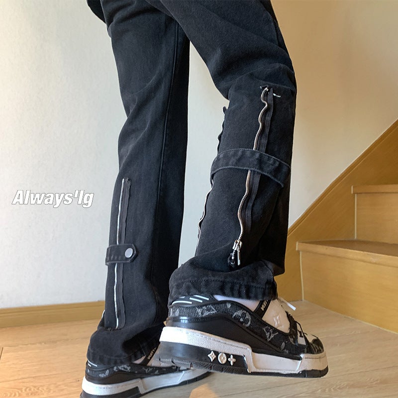 Unisex Classic Denim Jeans Loose Fit Daily Outdoor Wear - Image 1