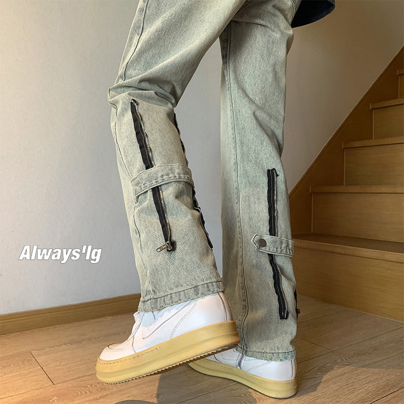 Unisex Classic Denim Jeans Loose Fit Daily Outdoor Wear - Image 2
