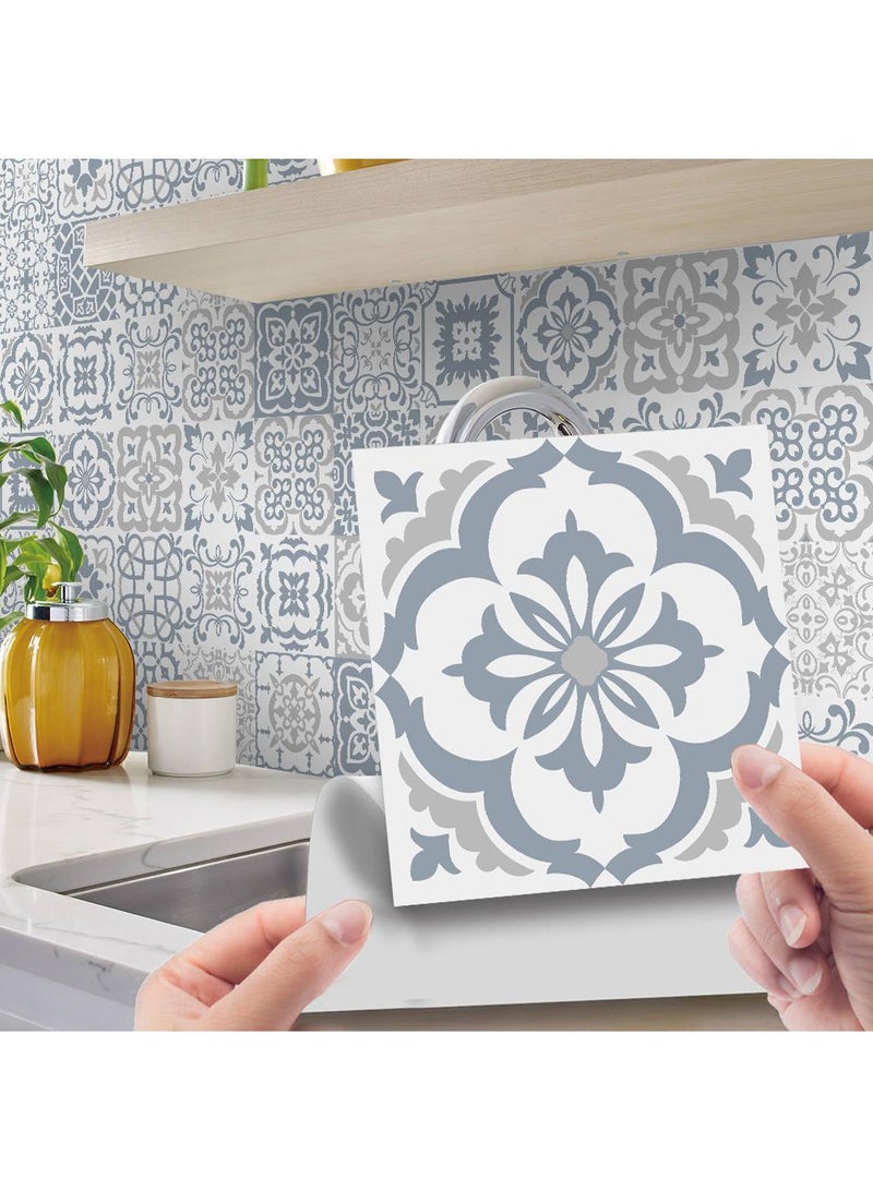 Vintage gray tiles and tiles for home decoration DIY self-adhesive waterproof wall sticker 15cm 24 pieces