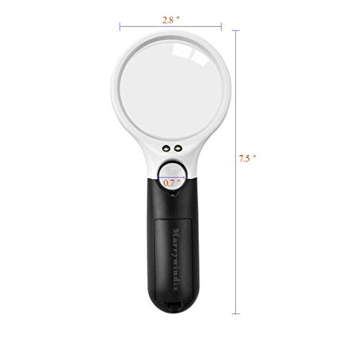 Marrywindix 2 Pack Magnifier 3 LED Light, Marrywindix 3X 45X Handheld Magnifier Reading Magnifying Glass Lens Jewelry Loupe - Image 2