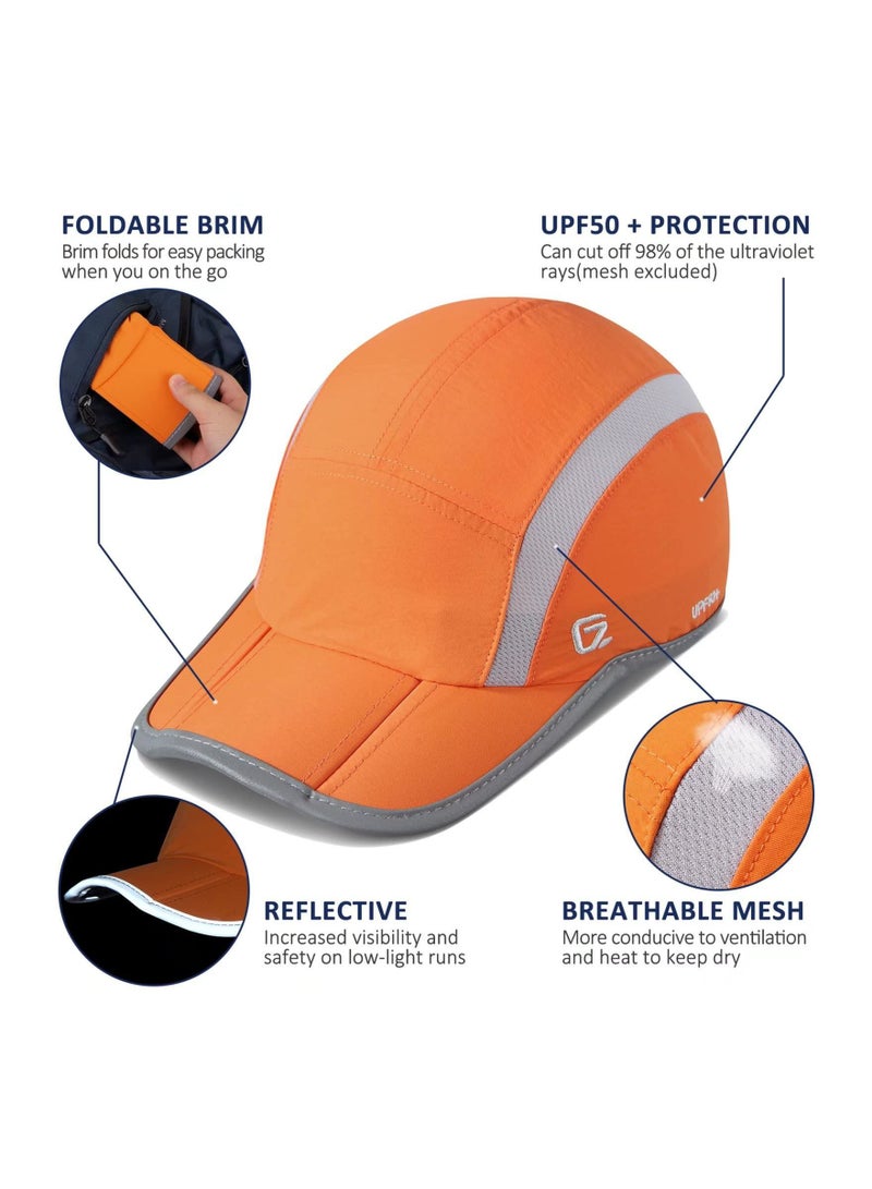 Y&D Men Women Baseball Cap, Reflective Folding Outdoor Hat Adjustable Unstructured Design UPF 50+ Sun Protection Sport Hats Unisex Cap - Image 3