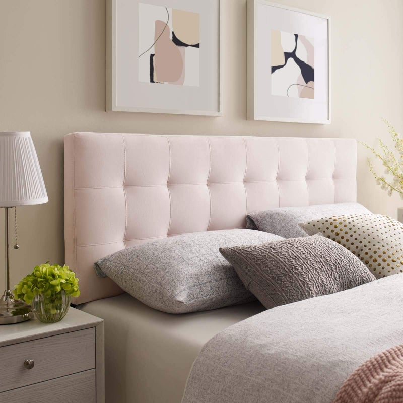 Modway Lily Biscuit Tufted Full Performance Velvet Headboard Pink