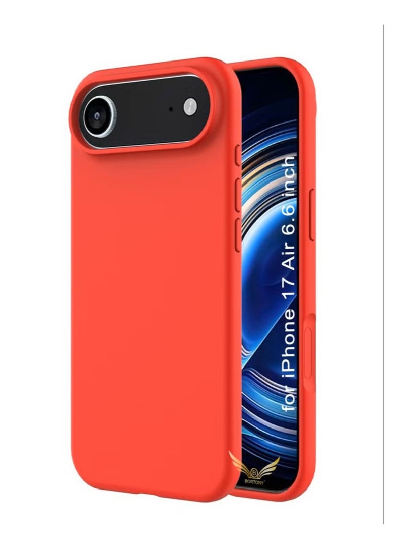 general Bortony Radiant Red Liquid Silicone Case for iPhone 17 Air 6.6" – Professional Camera Guard, Built-in Camera Control Button & 4-Corner Drop Protection - Image 1