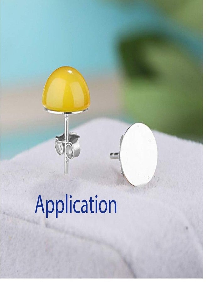 Adabele 100pcs Adabele 316 Grade Surgical Stainless Steel Hypoallergenic Stud Earring Post Findings 8mm Glue On Flat Pad 100pcs Earnut Backs DIY Earrings Jewelry Making SEF221-8 - Image 4