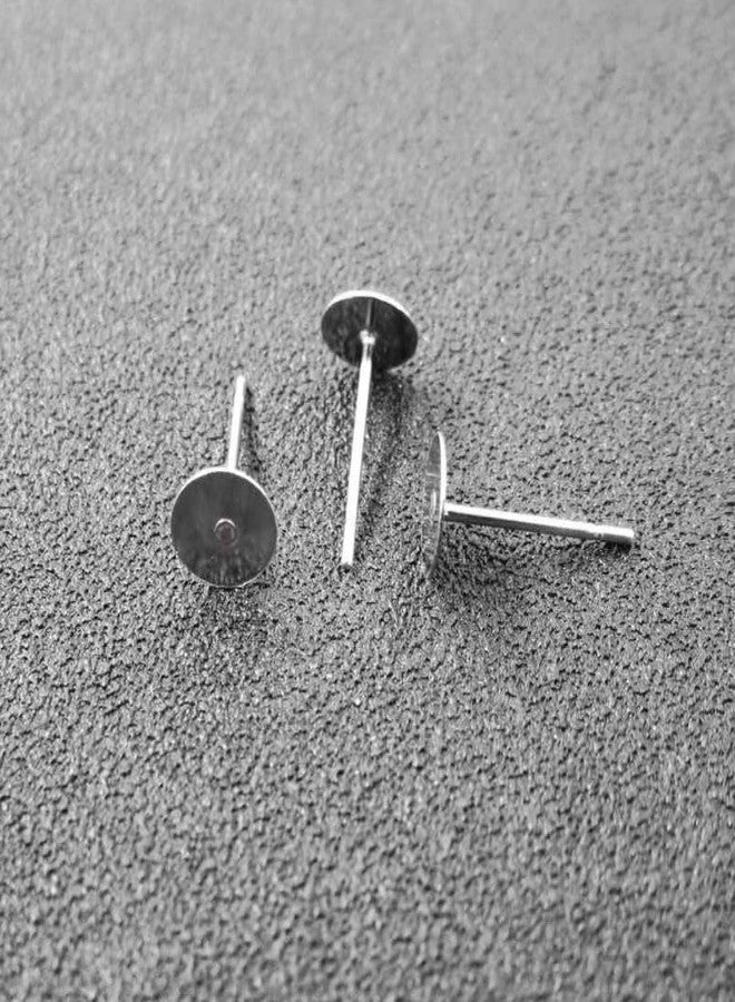 Adabele 100pcs Adabele 316 Grade Surgical Stainless Steel Hypoallergenic Stud Earring Post Findings 8mm Glue On Flat Pad 100pcs Earnut Backs DIY Earrings Jewelry Making SEF221-8 - Image 3