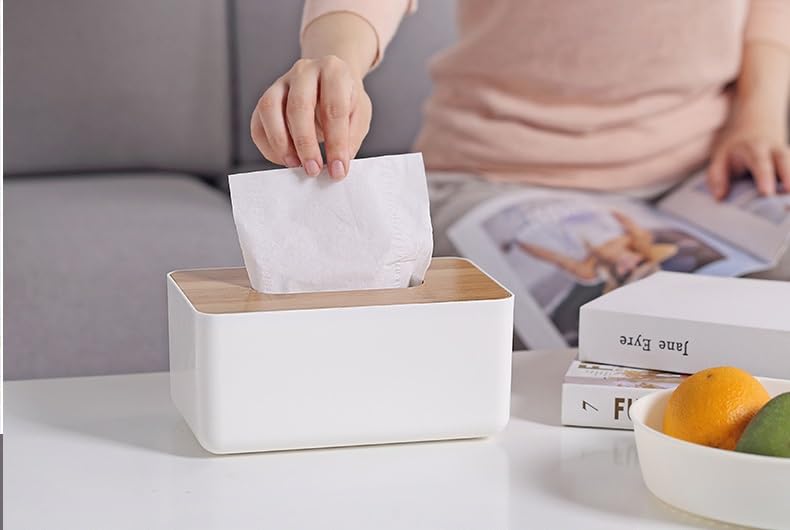 WENGTY Wooden Cover Plastic Tissue Box Holder - A Stylish and Functional Storage Solution | Ideal for Tissues, Wipes, or Napkins | Easy to Clean and Maintain | Perfect for Home, Office, or Travel (1) - Image 5