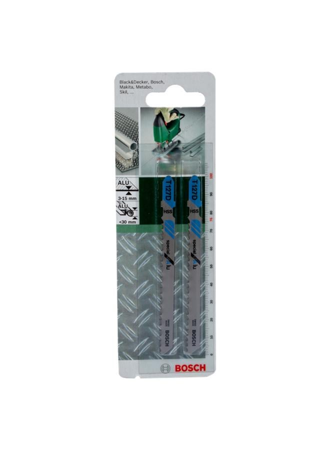 BOSCH 2-Piece T127D Single Lug Shank High Speed Steel Jigsaw Blade Silver and Blue 100mm JE2 609 256 736 - Image 2