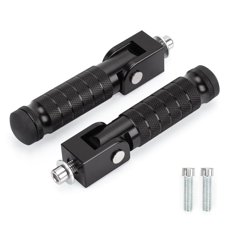 XINGWU M8 Motorcycle Foot Pegs 90 Degree Foldable Bike Pegs CNC AntiSkid Universal for Super 73 Yamaha Honda Suzuki Aprilia Electric Car Motorbike Scooter Mini Bike Ebike Dirt Bike Go Kart Black - Image 3