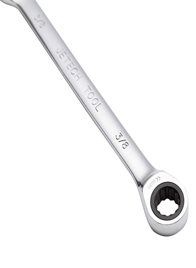 Jetech 3/8 Inch Ratcheting Combination Wrench (10 Pack), Industrial Grade Gear Spanner with 12-Point Design, 72-Tooth Ratchet, Made with Forged and Heat-Treated Cr-V Steel in Chrome Plating, SAE - Image 3