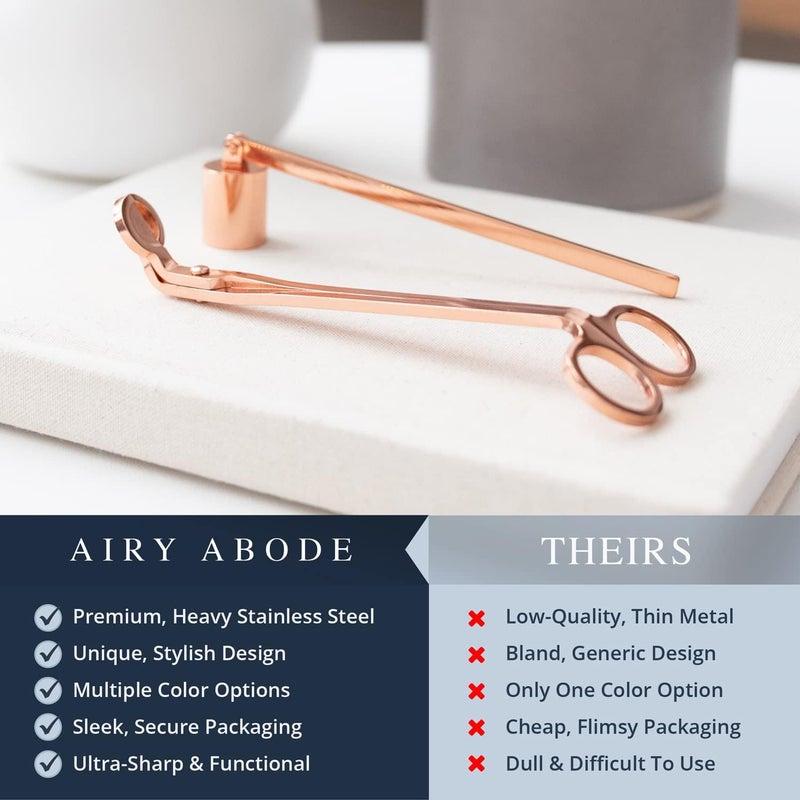 Airy Abode مجموعة إكسسوارات قاطعة فتيل الشمع وطافئ الشمع – اختر لونك - Image 3