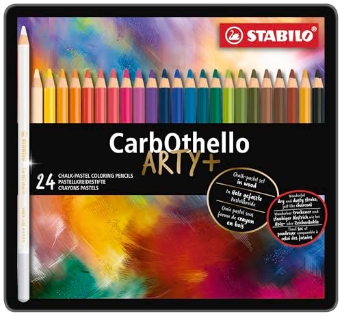 STABILO CarbOthello ChalkPastel Pencil ARTY Tin of 24 Assorted colors - Image 3