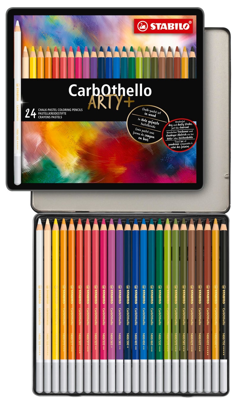 STABILO CarbOthello ChalkPastel Pencil ARTY Tin of 24 Assorted colors - Image 2