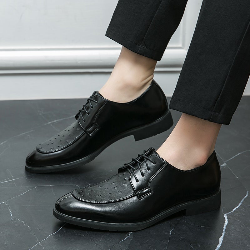 Leather Shoes Men'S 2024 Plus Size Breathable Business British Soft Leather 38-46 Men'S Lace-Up Youth Casual Leather Shoes - Image 2