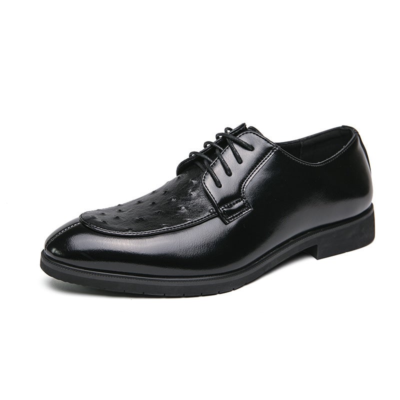 Leather Shoes Men'S 2024 Plus Size Breathable Business British Soft Leather 38-46 Men'S Lace-Up Youth Casual Leather Shoes - Image 1