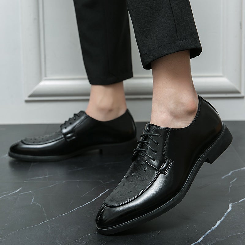 Leather Shoes Men'S 2024 Plus Size Breathable Business British Soft Leather 38-46 Men'S Lace-Up Youth Casual Leather Shoes - Image 4