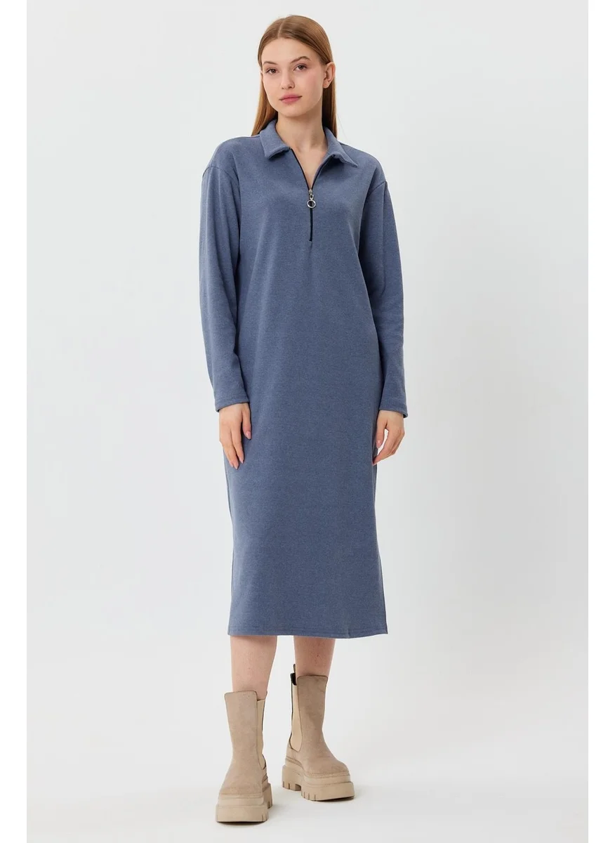 Alexander Gardi Polo Collar Zippered Tunic Dress (B23-00179)