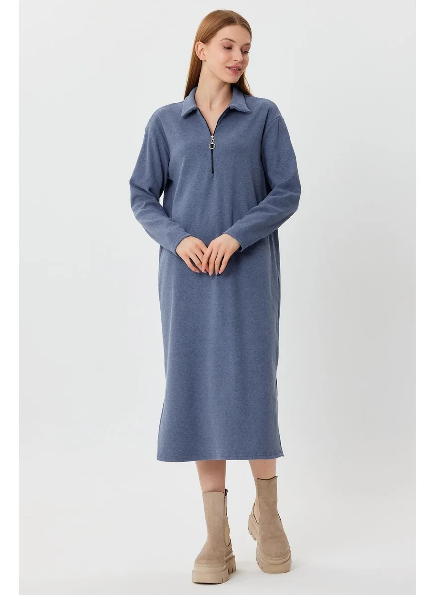 الكسندر جاردي Polo Collar Zippered Tunic Dress (B23-00179)