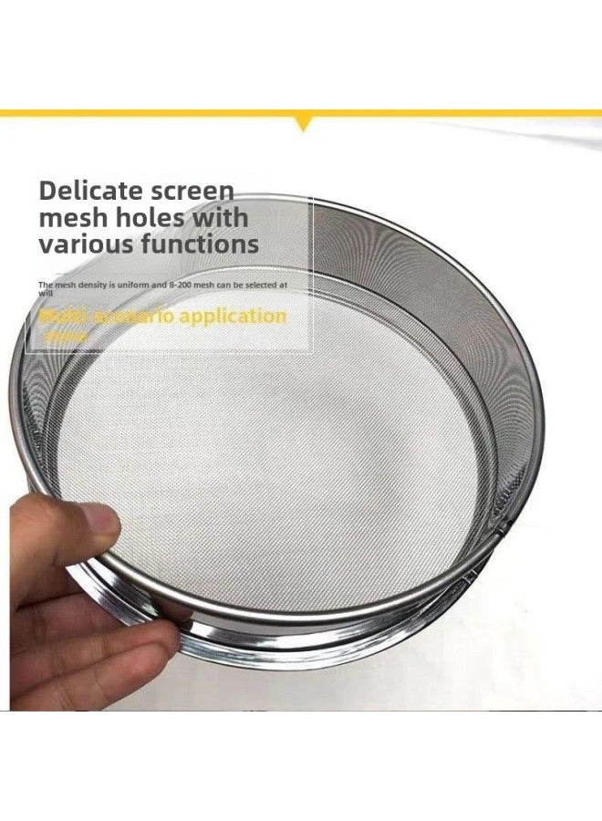 Flour Sieve 304 Stainless Steel Screen Sand Ultrafine Filter Screen Washing Sesame Sieve Rice Sieve Standard Score-Specification:20cm Diameter-Colour:40 Mesh Flour Sieve (20cm Special Price)  - Image 2