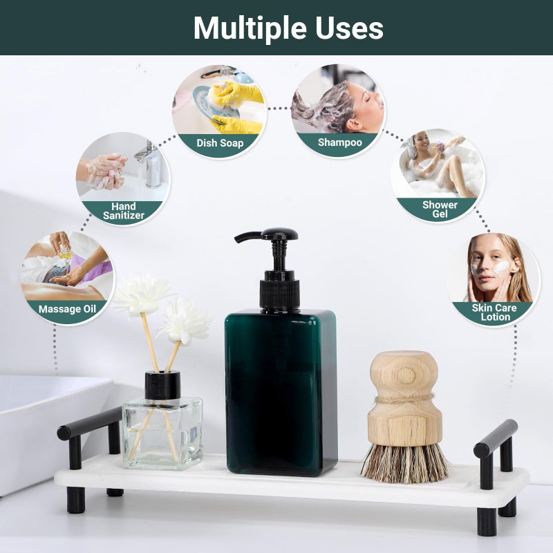 Suream 9.5oz Refillable Pump Press Bottles, Plastic Shampoo and Conditioner Dispenser, 280ml Reuable Cosmetic Empty Bottle, Bathroom Countertop Shower Dispensers for Body Wash, Hand Sanitizer, 3Pack - Image 5